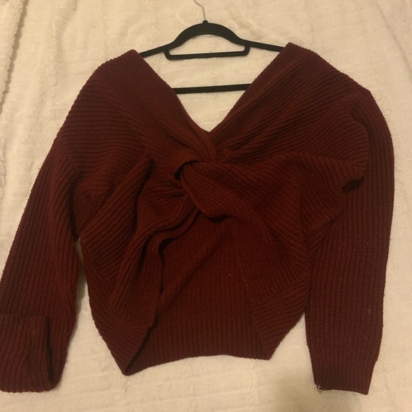 Burgundy open back sweater -Boohoo - Picture 4 of 5